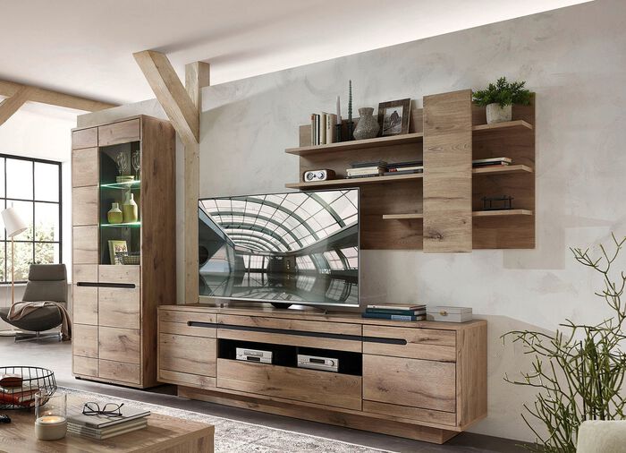 Wohnwand mit LED-Beleuchtung 