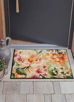 Fussmatte Blumen mit rutschhemmender R&uuml;ckseite 