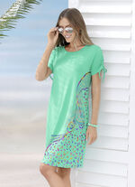 Laurina Kleid mit schimmerndem Druck MINT