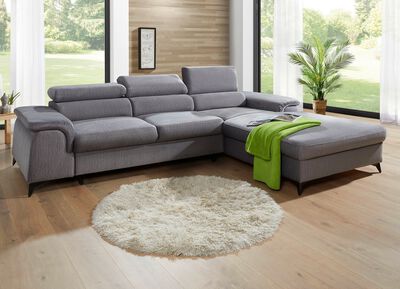 Polsterecke mit Bettfunktion und verstellbaren Kopfst&uuml;tzen 