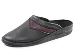Klassische Herren-Pantoletten, mit anatomisch geformtem Fussbett SCHWARZ-BURGUND