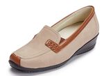 Waldl&auml;ufer, bequeme Damen-Slipper, Weite H, mit herausnehmbarem Fussbett BEIGE-COGNAC
