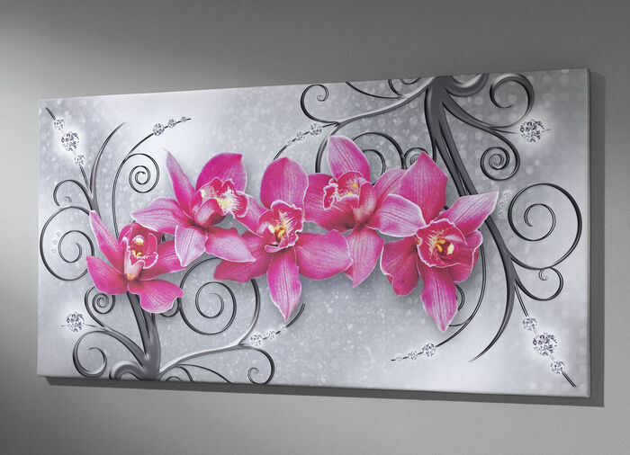 Bild mit dem Titel Orchideen ROSA-SILBER