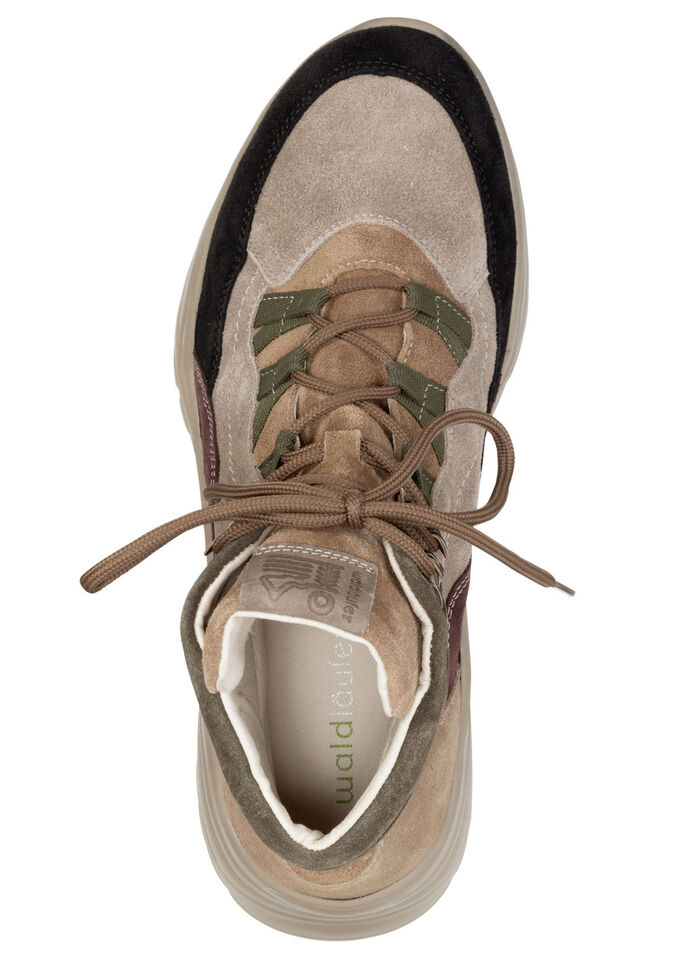 Waldläufer, bequeme Damen-Stiefeletten, Weite H, mit herausnehmbarem Fussbett TAUPE-MULTICOLOR