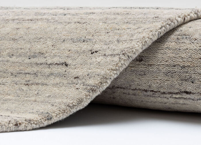 Handgewebte Brücken und Teppiche aus 100% Schurwolle GRAUBEIGE