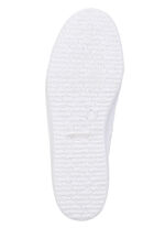 Schnürschuh mit Blüten-Stickerei in Spitzenoptik WEISS