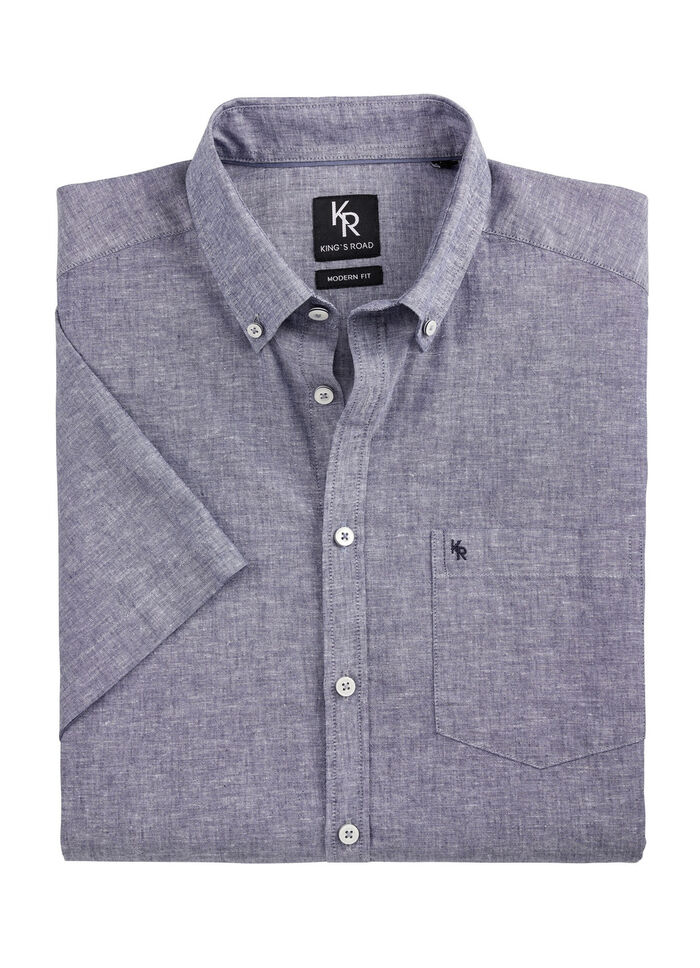 «King's Road»-Hemd mit Button-Down-Kragen in 4 Farben DUNKELBLAU MELIERT