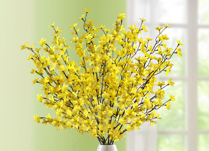 Täuschend echt aussehende Forsythienzweige, 5er-Set, 