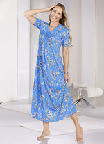 Nachthemd, kn&ouml;chellang mit gro&szlig;z&uuml;giger Motivspitze  