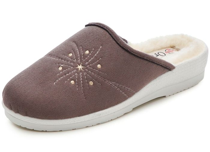 Zweierpack, warme Damen-Hausschuhe, Weite H, mit Wolle 