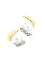 Ohrstecker mit Süsswasser-Zuchtperlen und synth. Zirkonia 