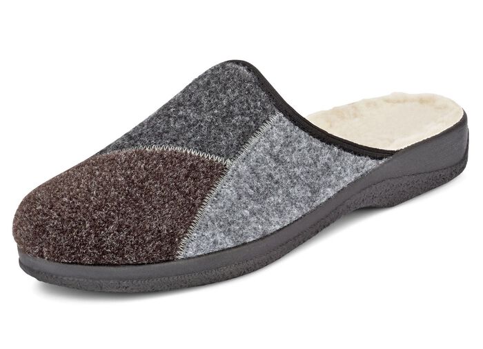Gef&uuml;tterte Herren-Hausschuhe, mit Schurwolle 