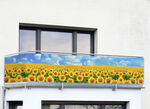 Balkonsichtschutz mit Sonnenblumen-Motiv 
