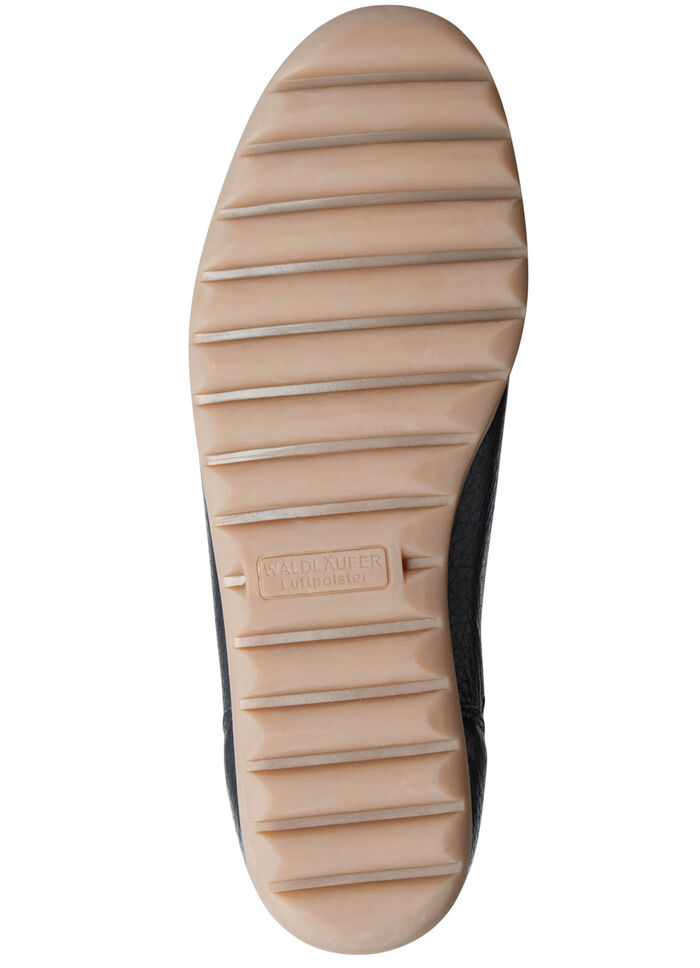 Waldläufer Slipper aus edlem, genarbtem Hirsch-Nappaleder SCHWARZ