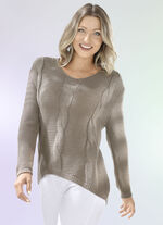 Pullover mit kürzerem Vorderteil TAUPE
