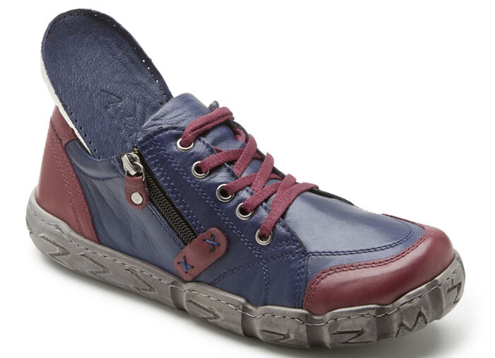 Andrea Conti Schnür-Sneaker aus weichem Nappaleder MARINE-BURGUND