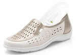 Waldläufer Slipper mit Leder-Massagefussbett BEIGE-BRONZE