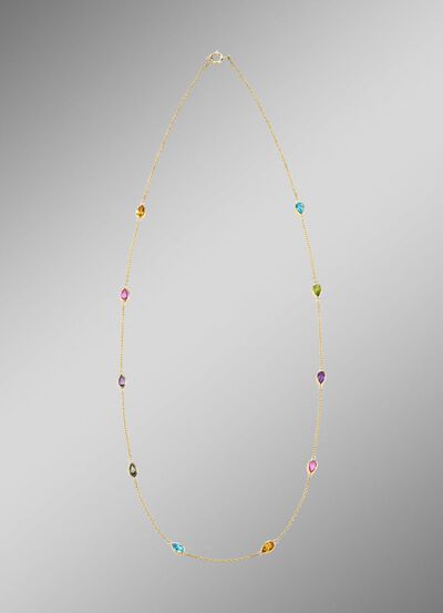 Halskette mit funkelnden, echten Edelsteinen 