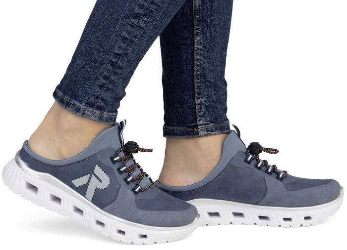 Rieker Slipper mit elastischem Schnellschnürsystem mit Stopper JEANS