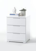 Nachttisch mit metallfarbenen Kunststoffgriffen WEISS