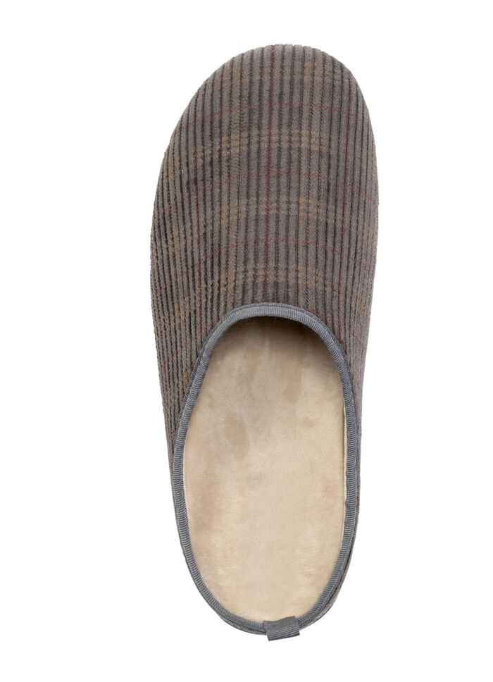 Textil-Pantoffel mit herausnehmbarem Fussbett GRAU