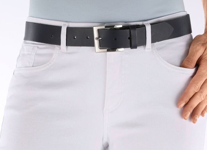 Trendiger Damen-Gürtel aus Leder, 3,5 cm breit MARINE