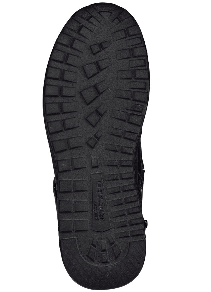 Waldläufer, bequeme Damen-Stiefeletten, Weite H, mit herausnehmbarem Fussbett SCHWARZ-ROT