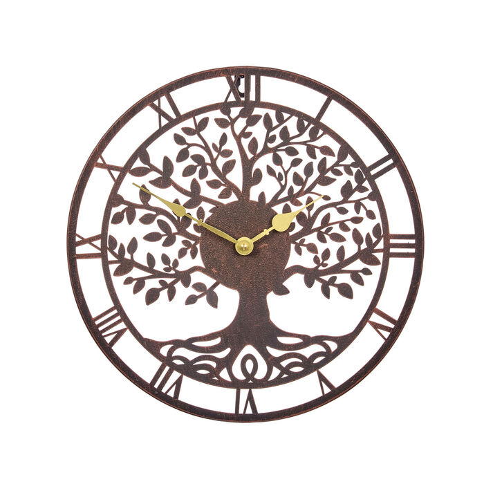 Wanduhr mit Lebensbaummotiv 