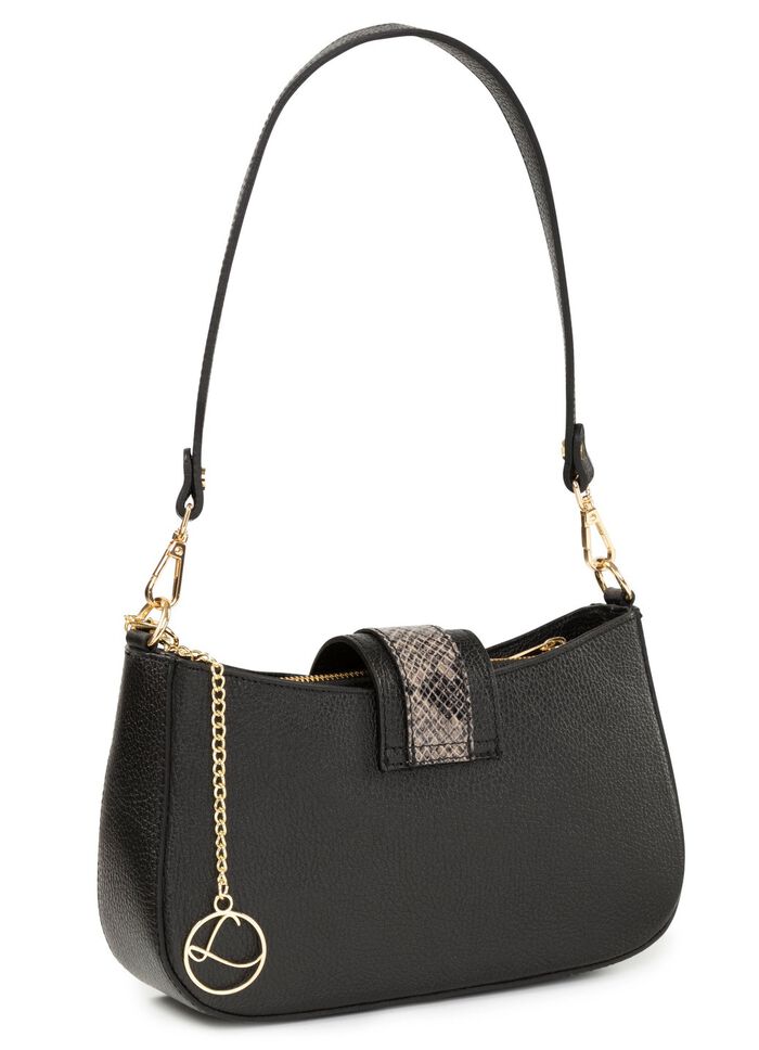 Laurina, Tasche, Damen, mit abnehmbarem, verstellbarem Umh&auml;ngeriemen SCHWARZ-GRAU