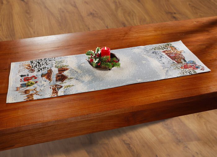 Winterliche Tisch- und Raumdekoration in Gobelin-Qualit&auml;t 