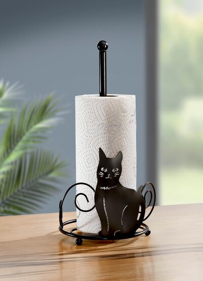 Papierrollenhalter Katze aus Metall 