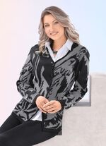 Strickjacke in grafischer Optik mit platischem Effekt 
