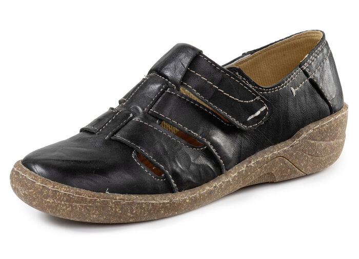 ELENA EDEN Slipper mit Knitter-Struktur SCHWARZ