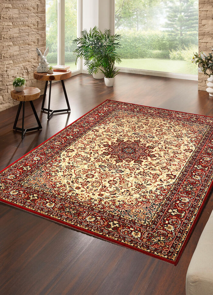 Strapazierfähige Brücken und Teppiche mit besonders hohe Flordichte BEIGE MEDAILLON