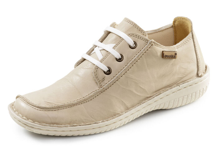 ELENA EDEN Schnürschuh aus Nappaleder mit Knitter-Struktur BEIGE