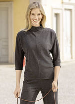 Shirt mit Stehkragen ANTHRAZIT MELIERT