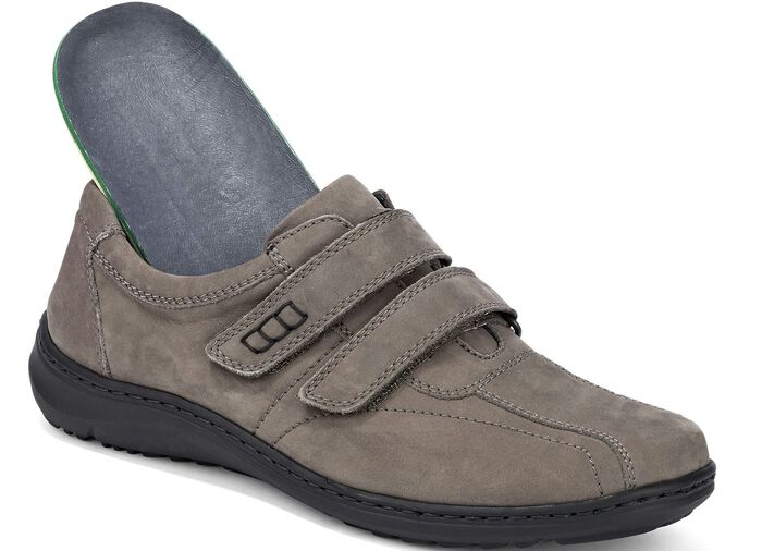 Waldl&auml;ufer, bequeme Herrn-Slipper, Weite H, mit herausnehmbarem Fussbett GRAFIT