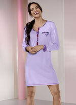 Zweierpack Nachthemden mit platziertem Druck und langer Knopfleiste 