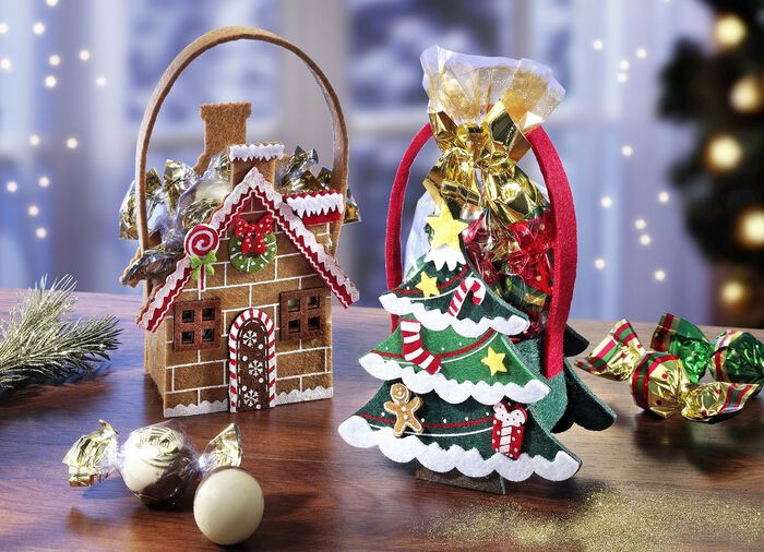 Polyester-Filztasche, 2er-Set, mit s&uuml;sser F&uuml;llung 