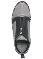 Gemini Mokassin-Bootie mit Knitter-Struktur GRAU-SCHWARZ