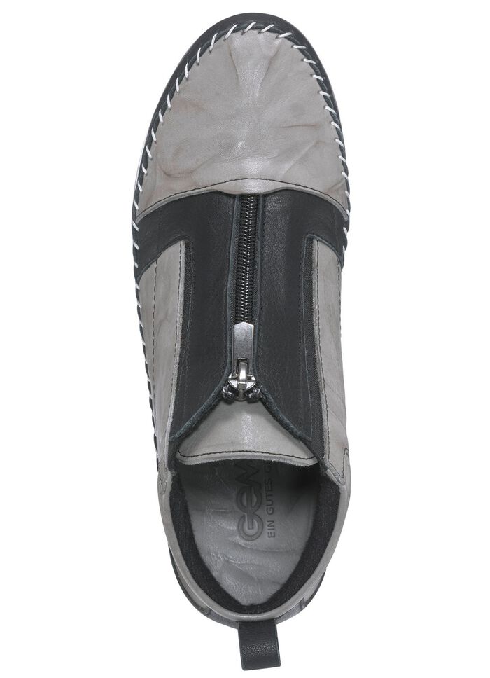Gemini Mokassin-Bootie mit Knitter-Struktur GRAU-SCHWARZ
