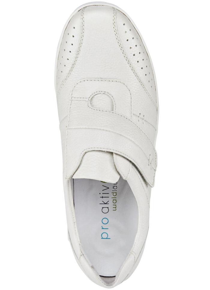 Waldläufer, bequeme Damen-Slipper, Weite H, mit herausnehmbarem Fussbett NATURWEISS