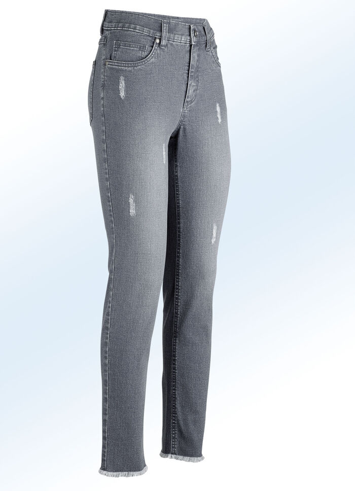 Knöchellange Jeans in 5-Pocket-Form ANTHRAZIT
