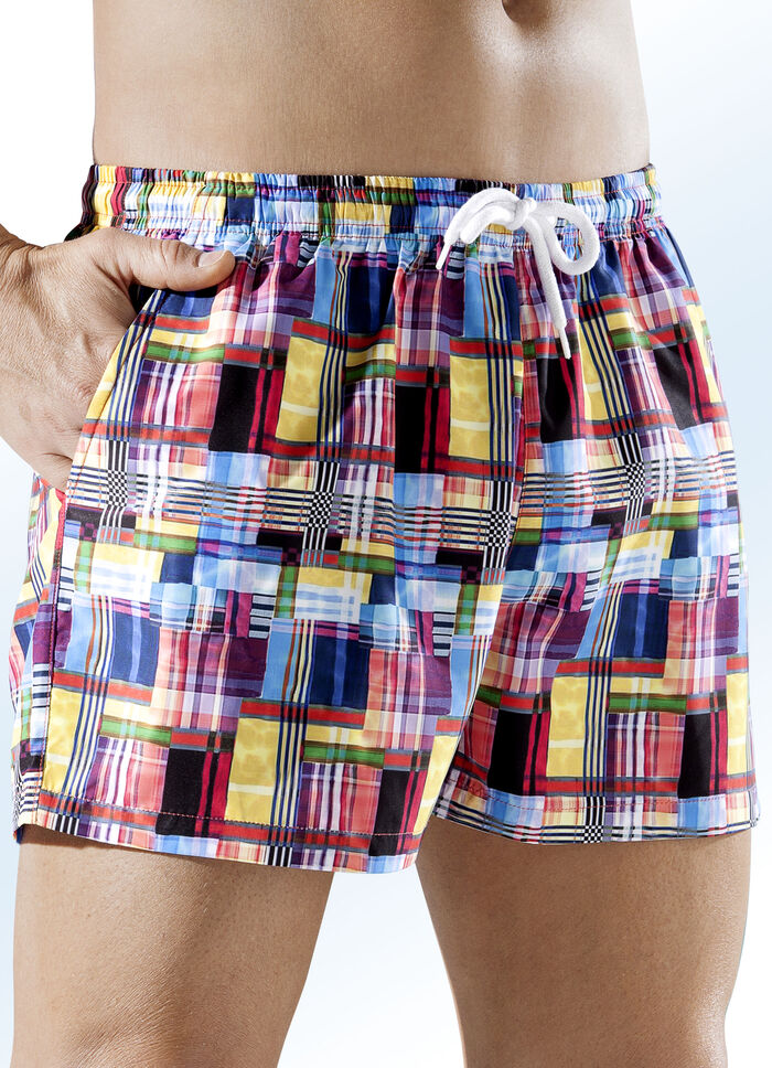 Badeshorts, kariert, Microfaser 