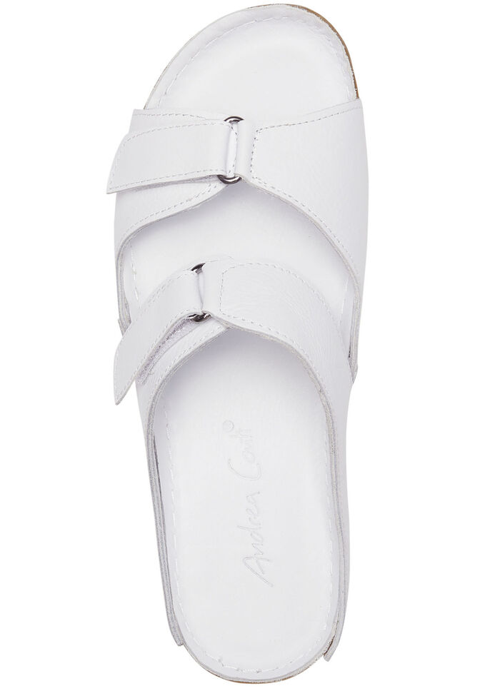 Andrea Conti Pantolette mit zwei verstellbaren Klettspangen WEISS