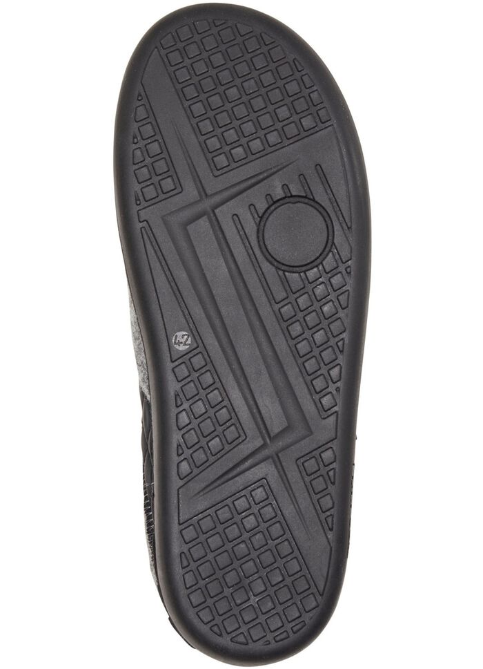 Pantoffel mit elastischer Zugkordel SCHWARZ-GRAU