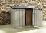 Mülltonnenbox aus Polypropylen in Holzoptik 