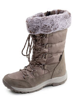 Gefütterte Damen-Stiefel, Winterschuhe, mit Reissverschluss TAUPE