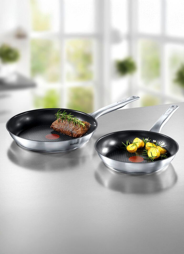 Tefal Edelstahl-Pfannen in Profi-Qualit&auml;t EDELSTAHL