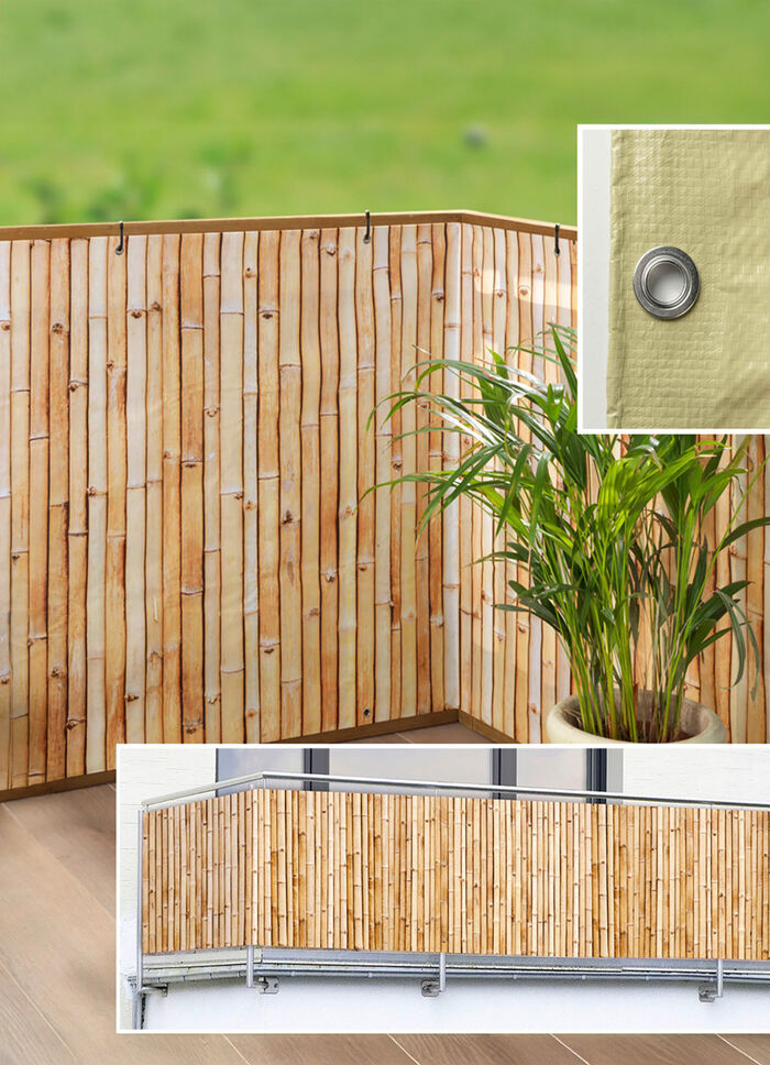 Balkon-Sichtschutz in Bambus-Optik , 